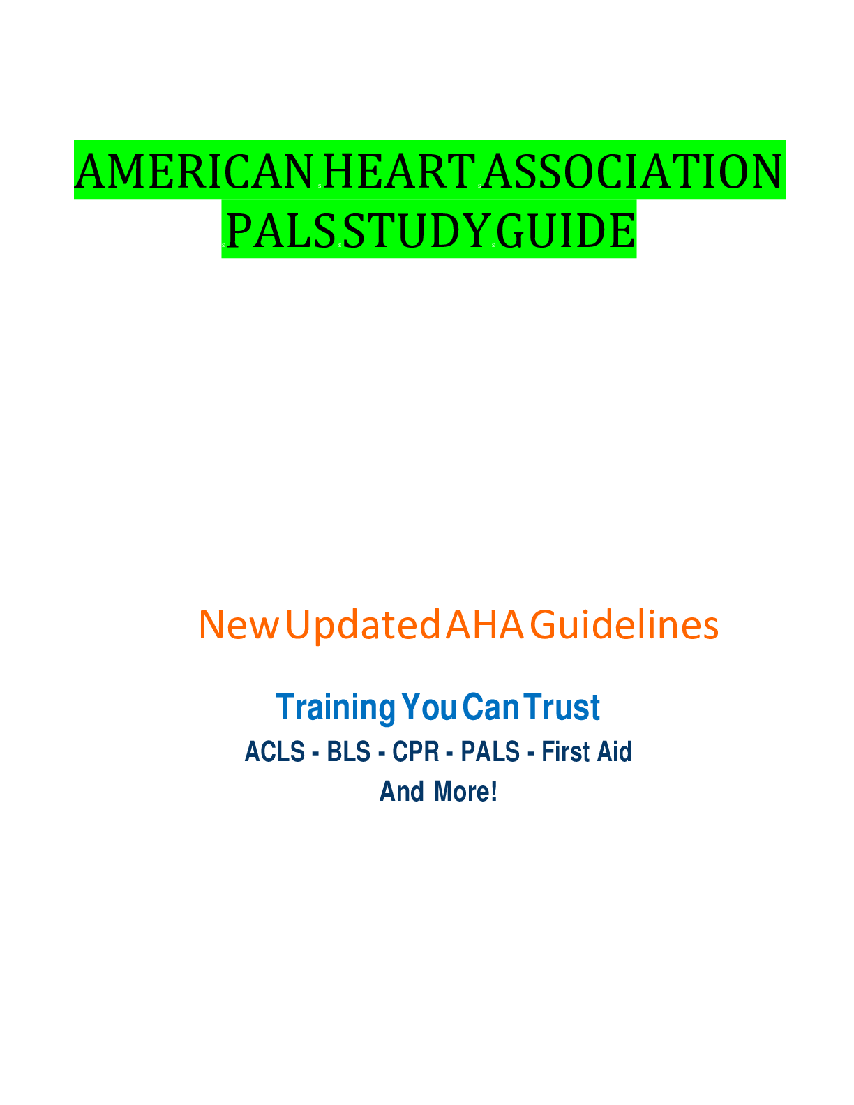 Preview of AMERICAN HEART ASSOCIATION PALS STUDY GUIDE LATEST 2022/2023